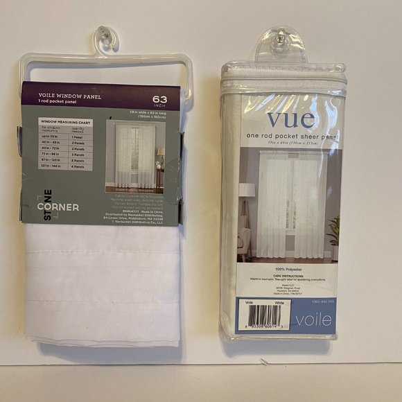 2 Rod Pocket Window Panel Sheer Curtains - Picture 2 of 4